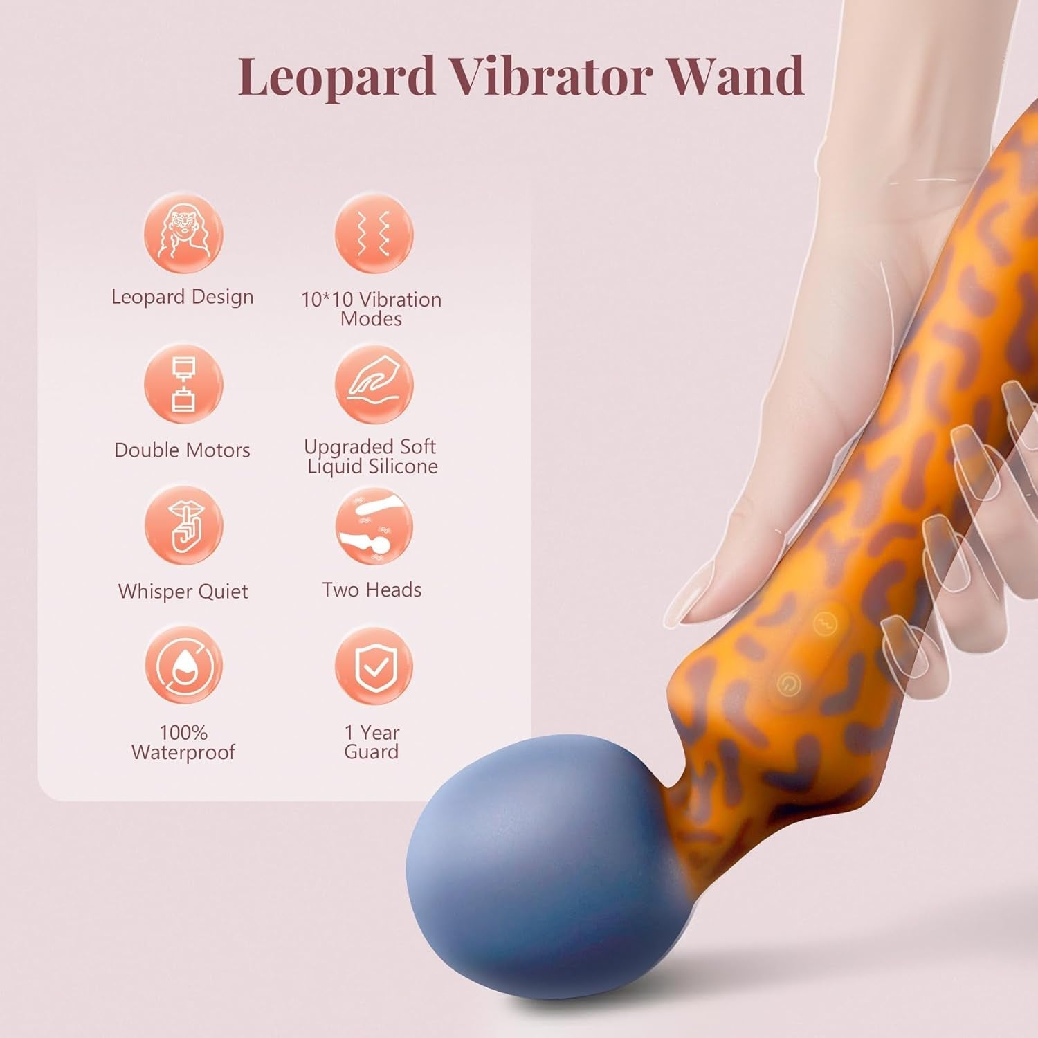 LeopardLush Dual-Headed G-Spot Vibrator Wand